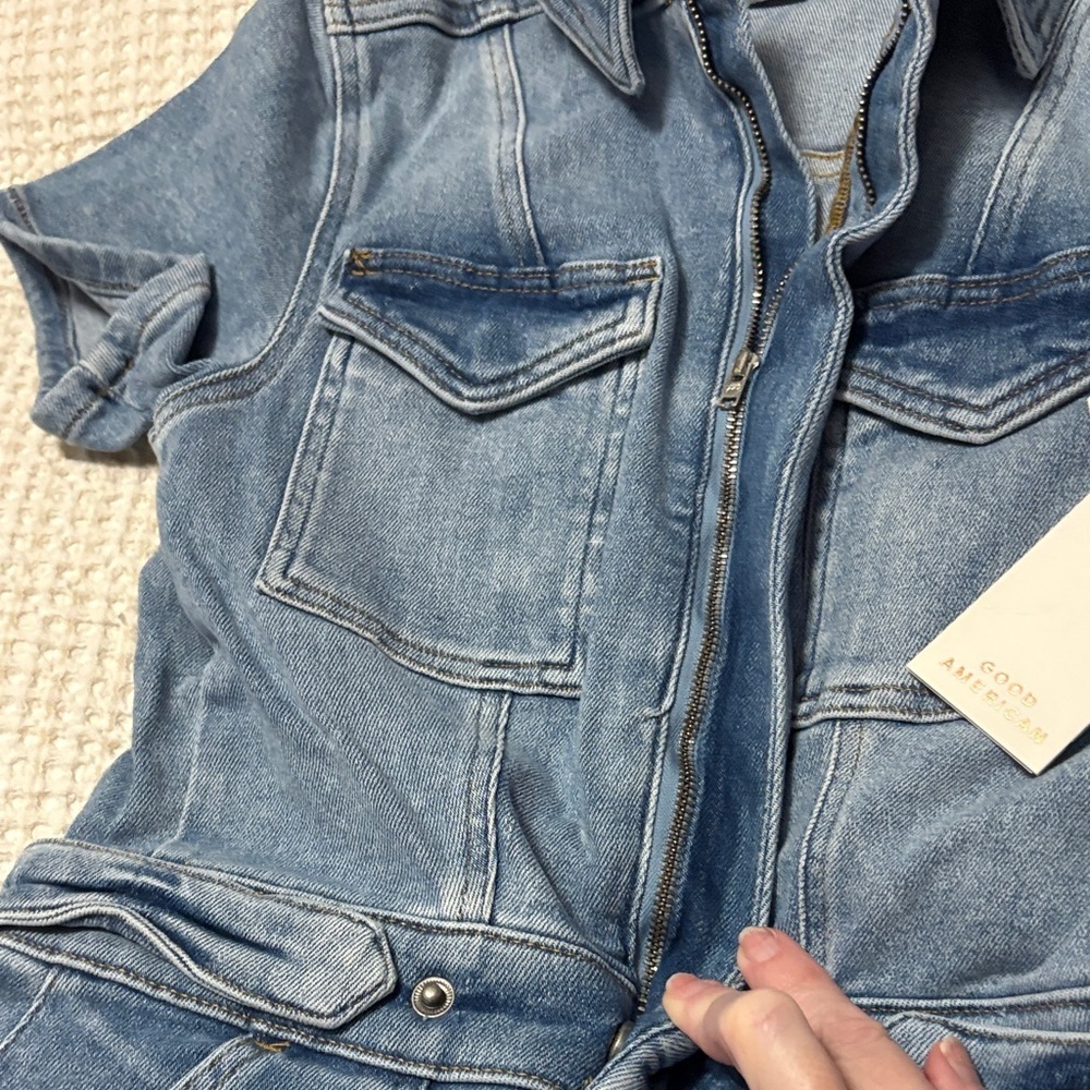 Good American Women's Blue Denim Jumpsuit - Picture 6 of 8